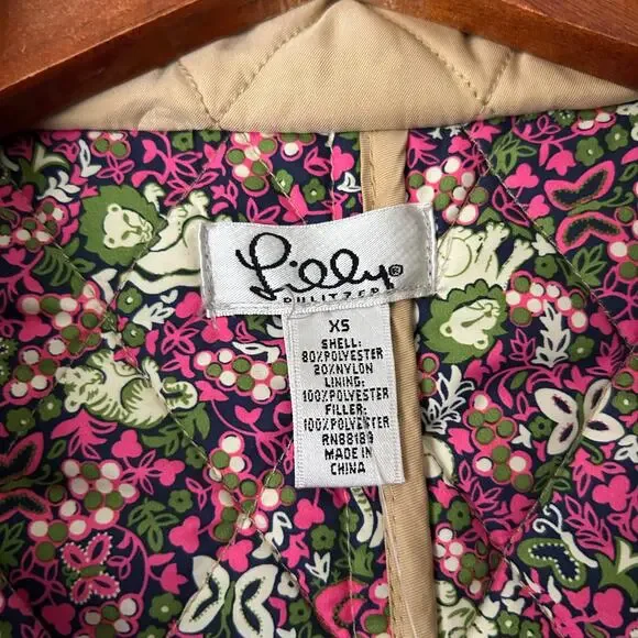 🥶 Lilly Pulitzer Beige Quilted Jacket Size XS - Picture 12 of 12